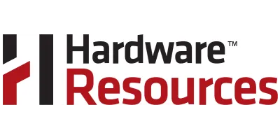 Hardware Resources logo with stylized “H” and the words “Hardware Resources” in black and red text.